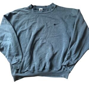 Vintage 90s Nike Crewneck Sweatshirt Grey Spellout Tag L